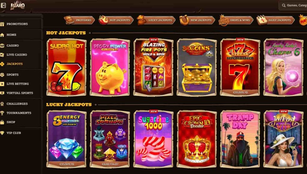 lizaro casino jackpots